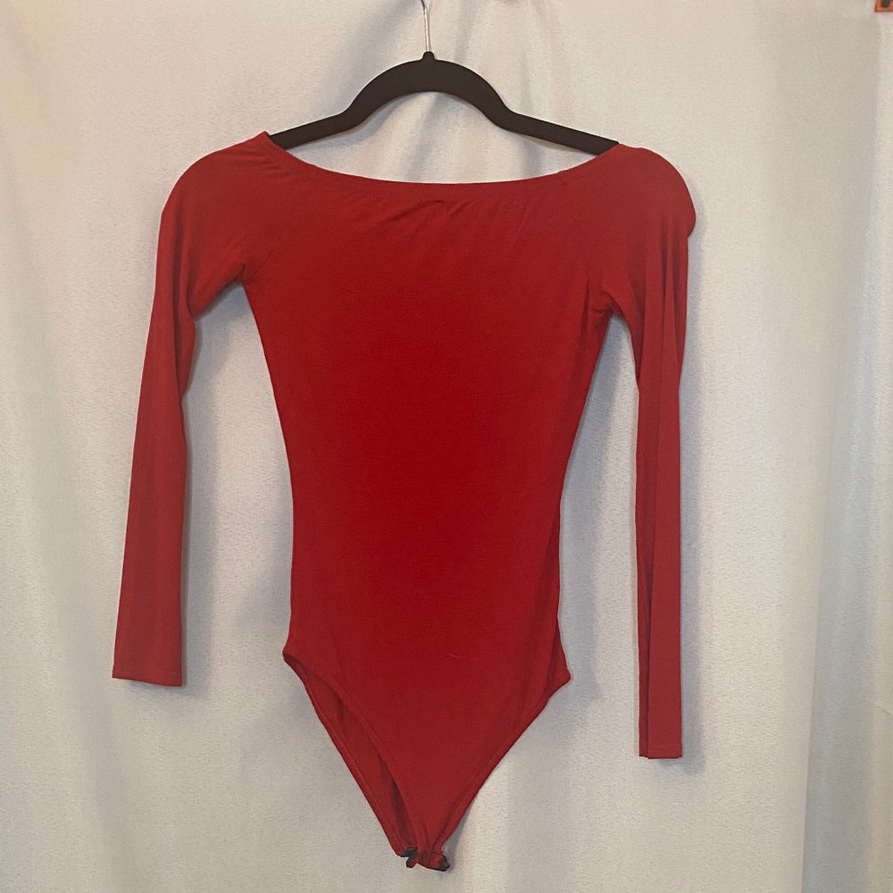 Long Sleeve Red Bodysuit